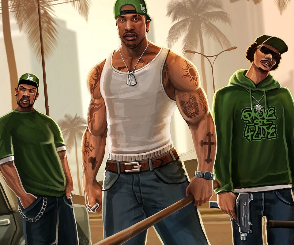 Герои с Грув стрит обои