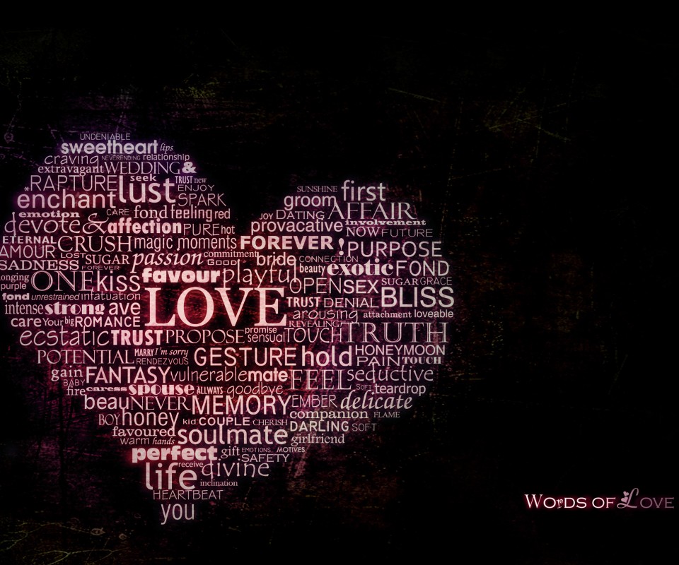 Слова любви обои