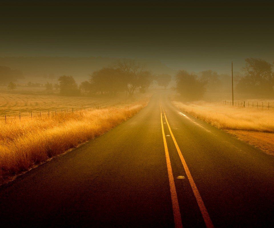 Туманная дорога обои