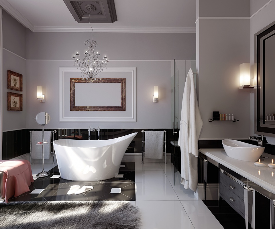 Современная ванна обои