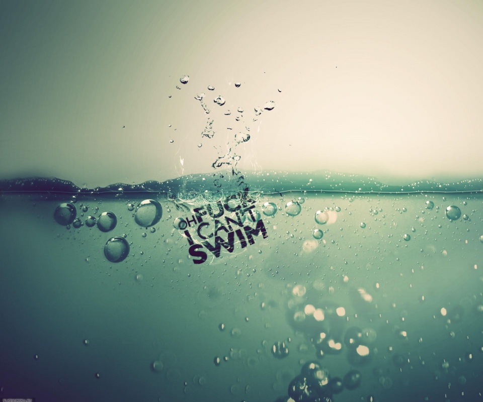 О чёрт, я не умею плавать! обои