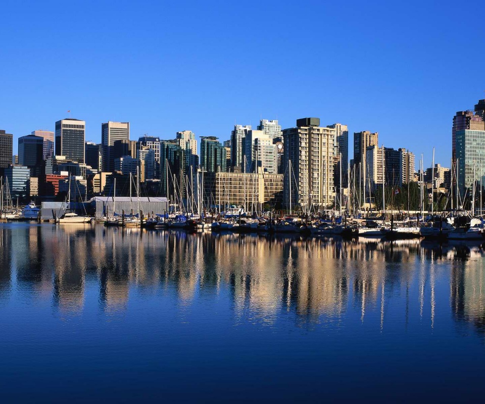 Город у воды обои