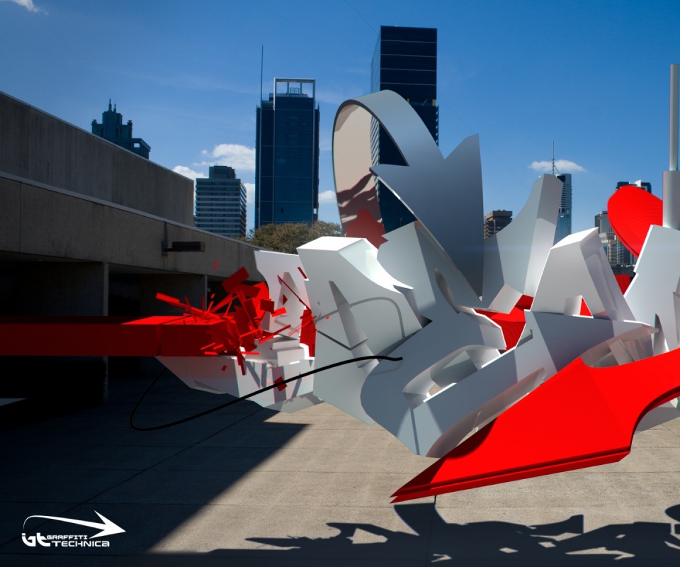 Трехмерное граффити обои