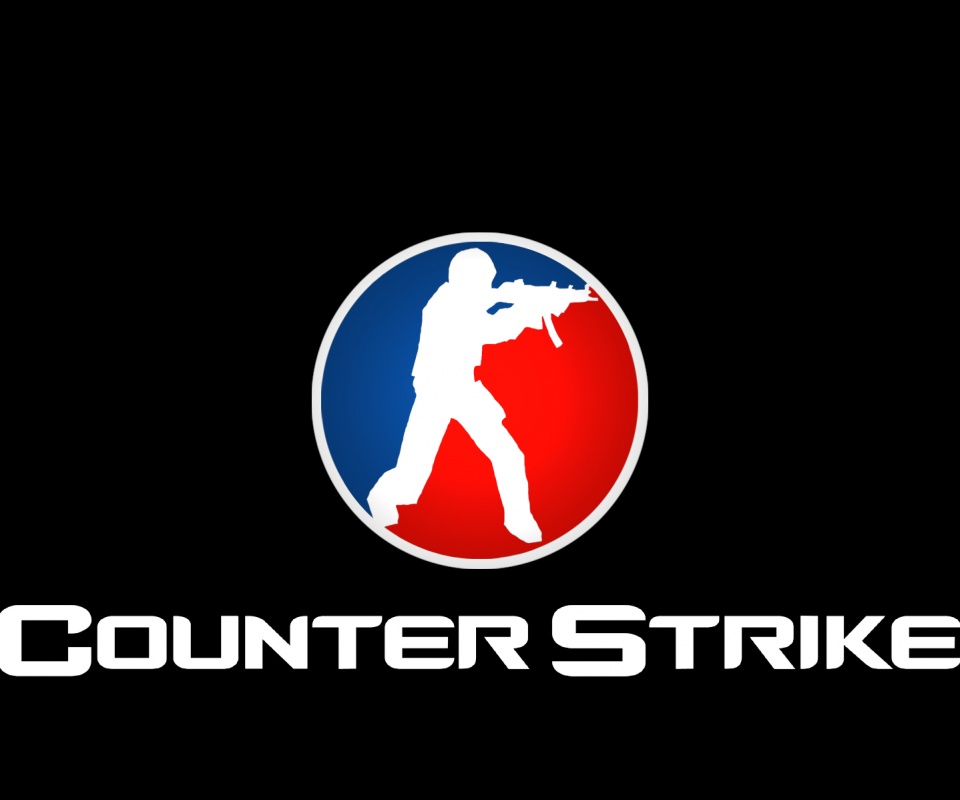 Логотип Counter Strike на черном фоне обои