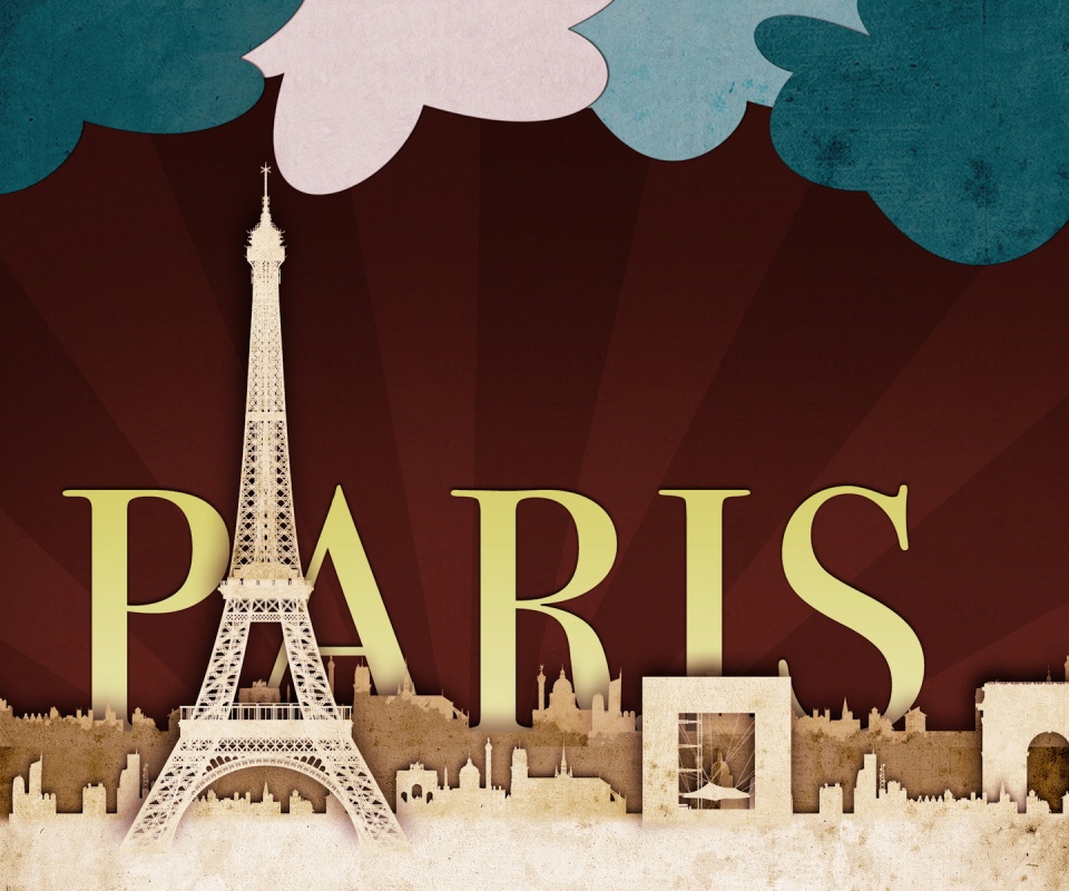 Париж в стиле декупажа обои