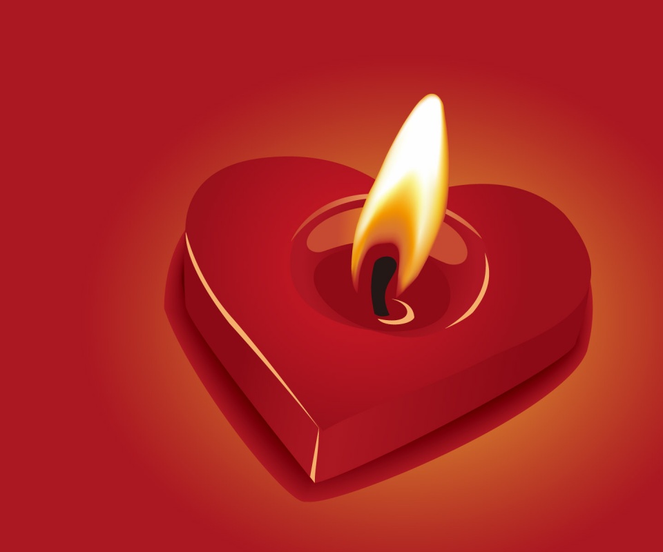 Свеча для Дня всех влюбленных обои