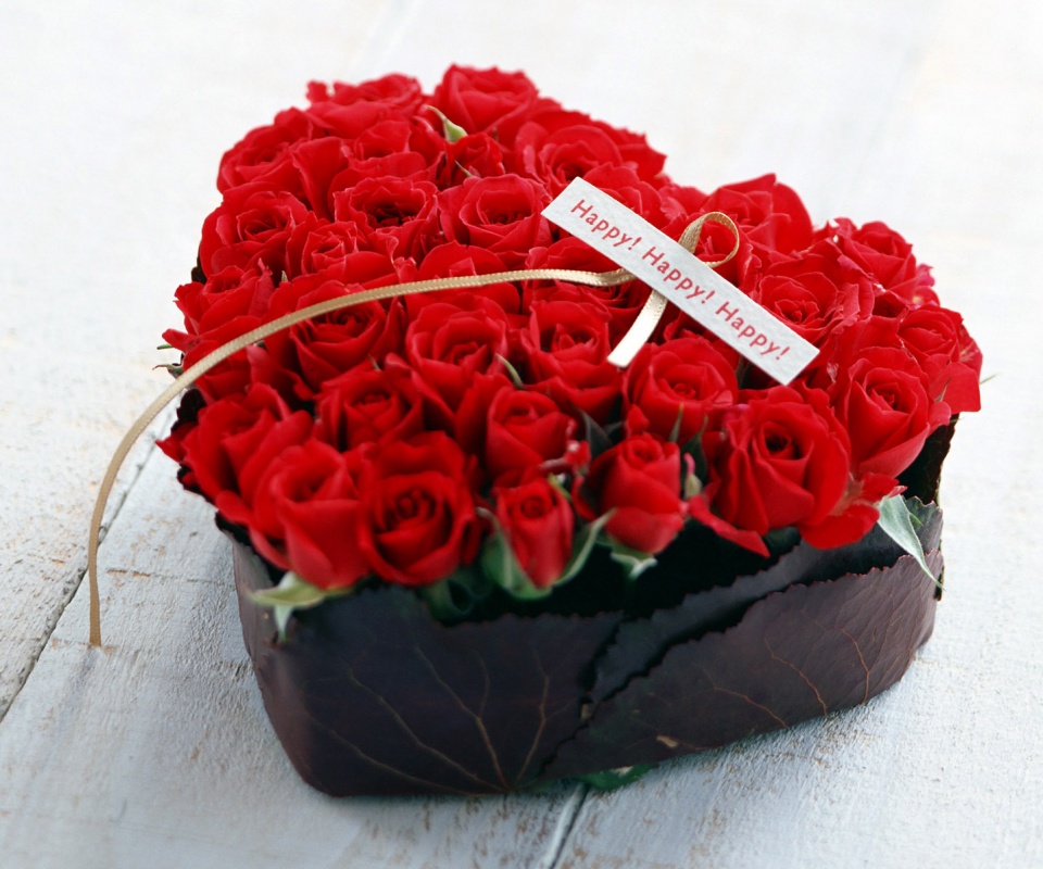 Букет в форме сердца обои