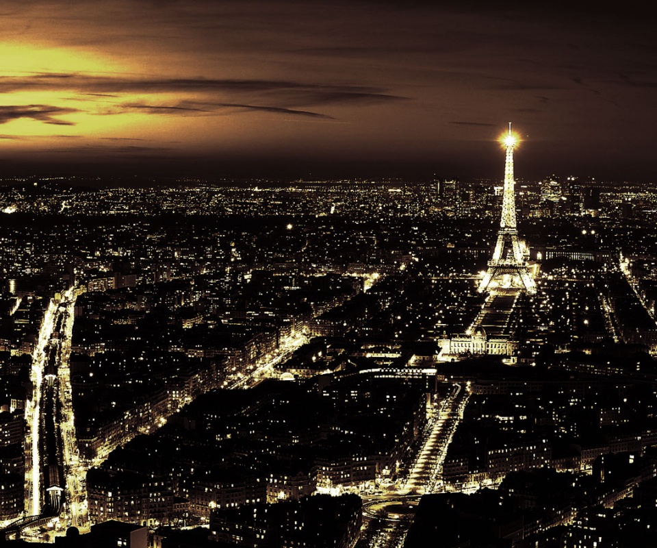 Ночной париж обои