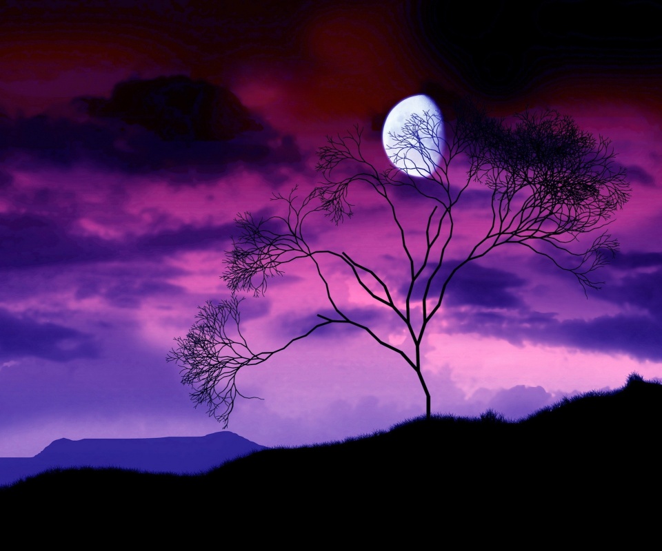 Фиолетовые небеса обои