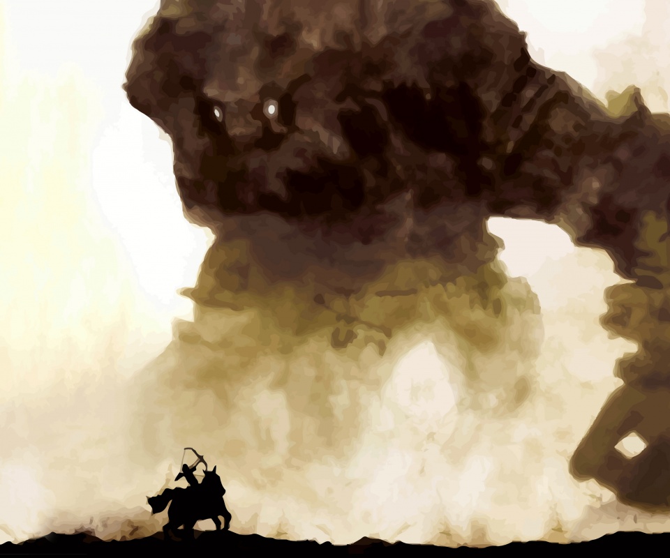 Всадник и огромный голем обои