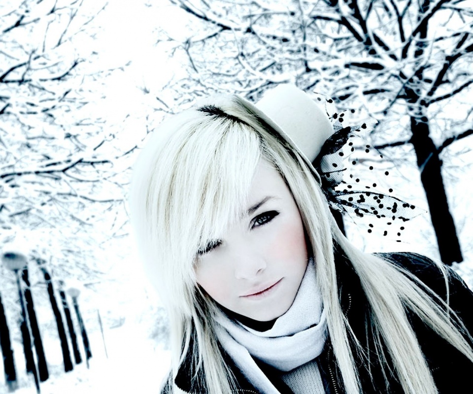 Девушка в белом обои