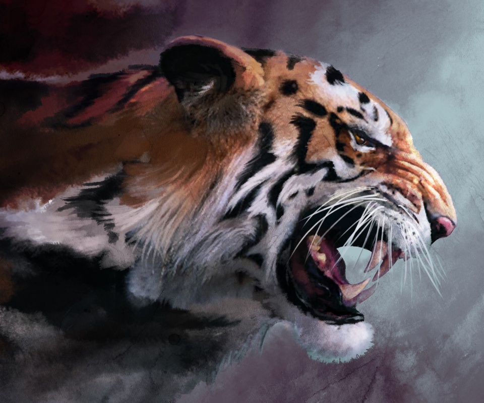Картина с тигром обои