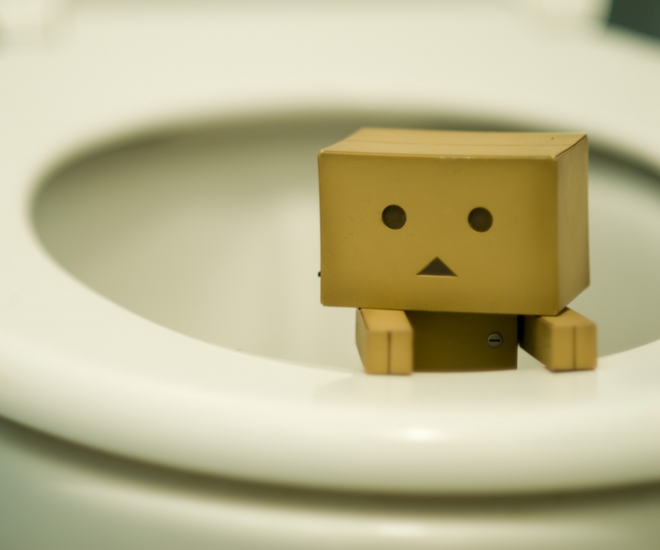 Danbo в унитазе обои