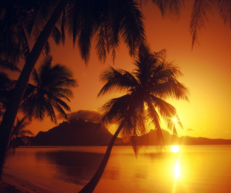 Закат в раю обои