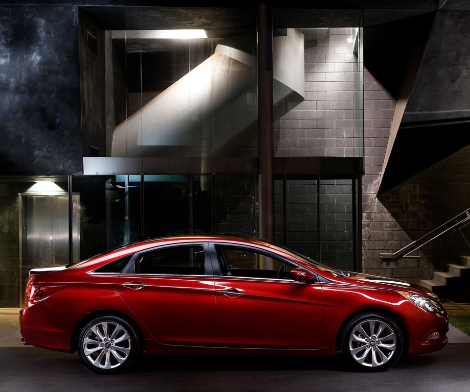 Красный хёндай солярис обои