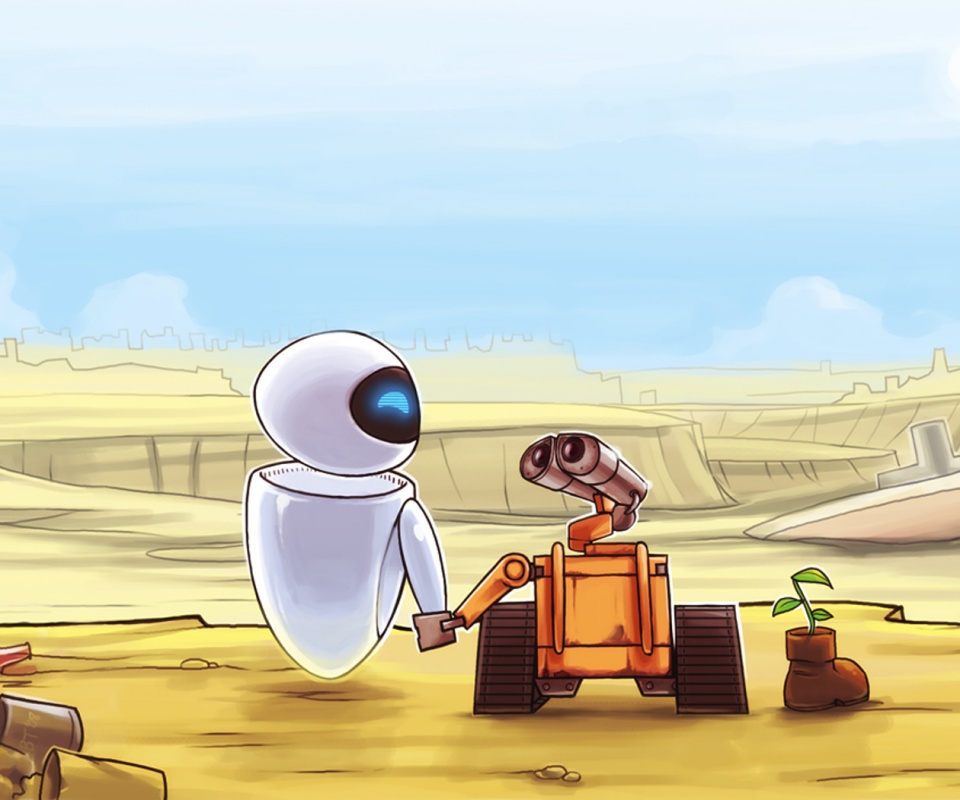 WALL-E и Ева обои