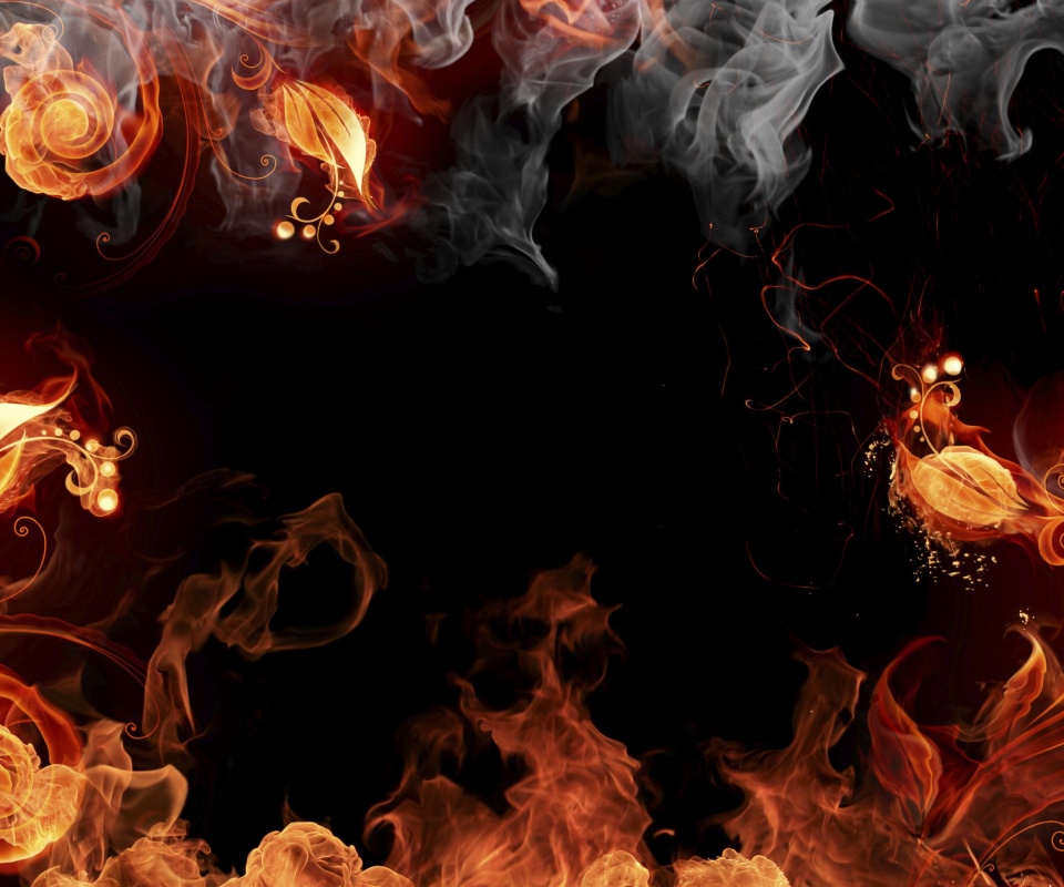 Огненные цветы обои