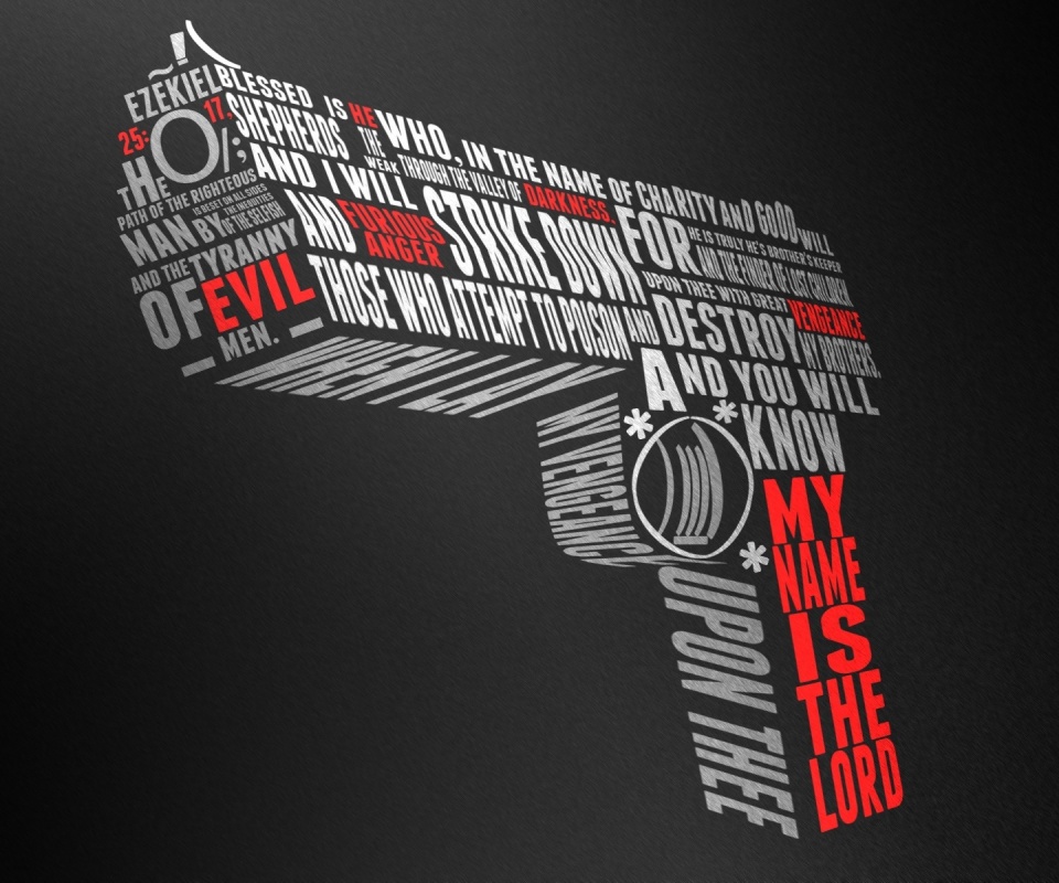 Пистолет из слов обои