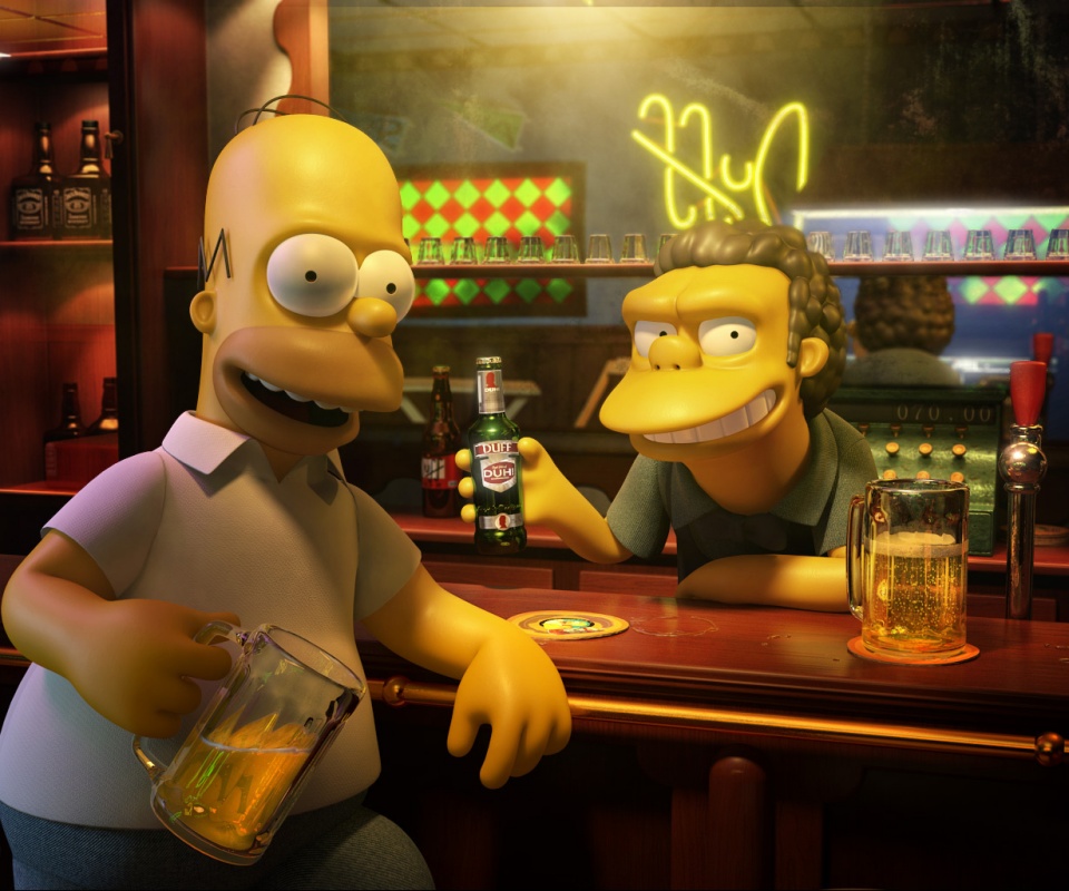 Симпсоны в баре обои