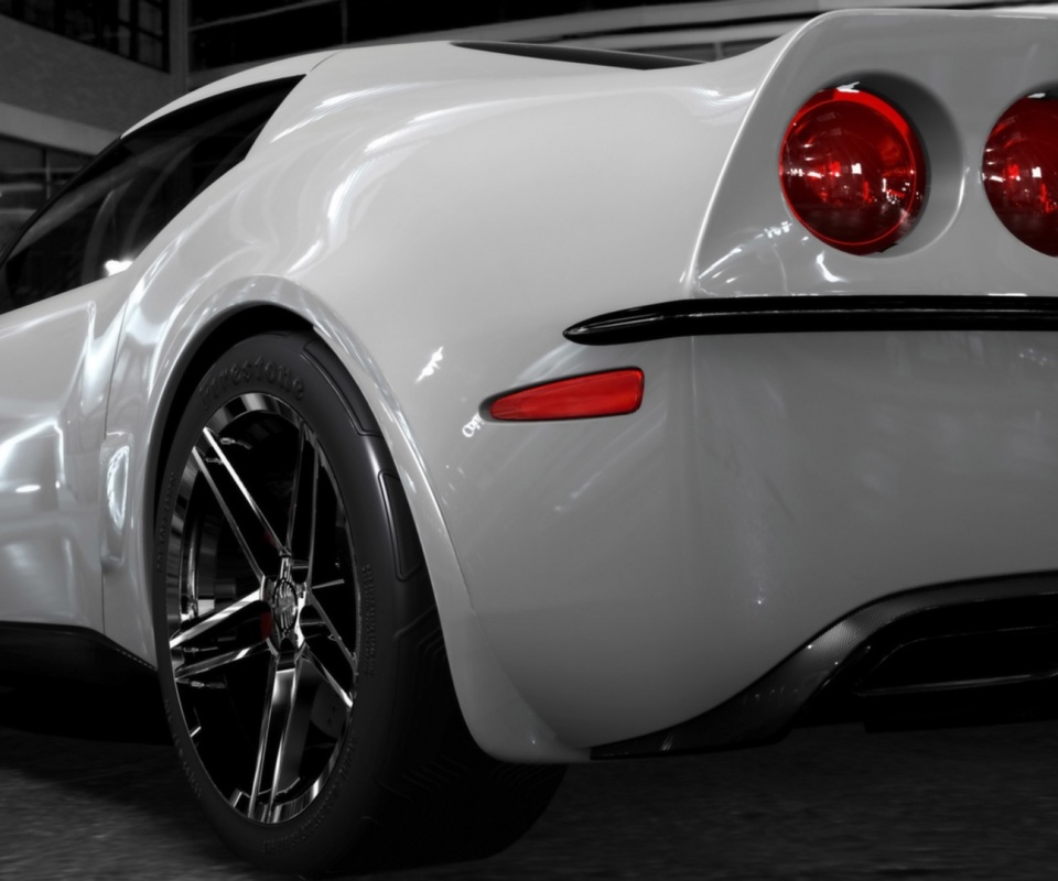 Белый Корвет обои