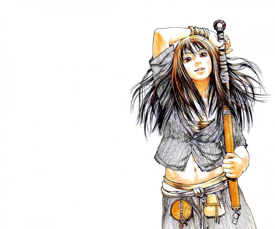 Девушка с битой обои