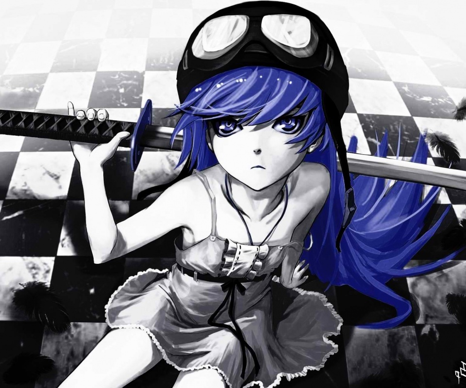 Девушка с катаной обои