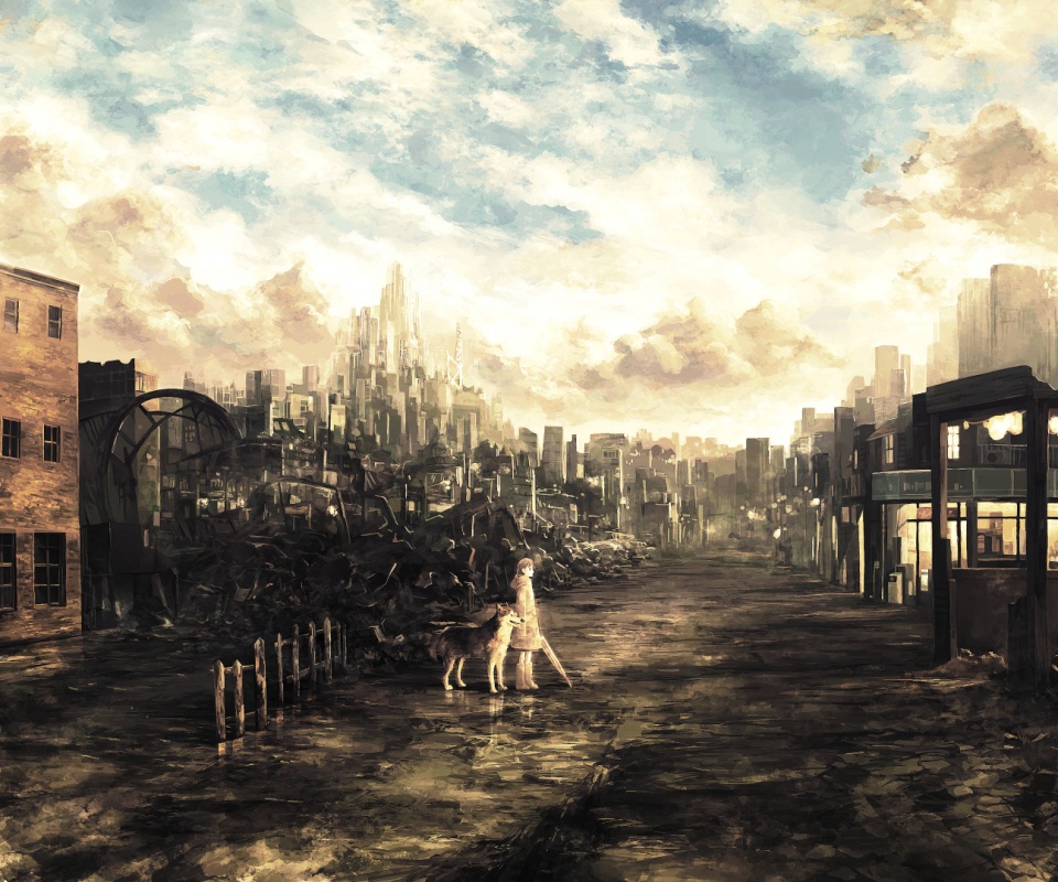 Девушка с собакой обои