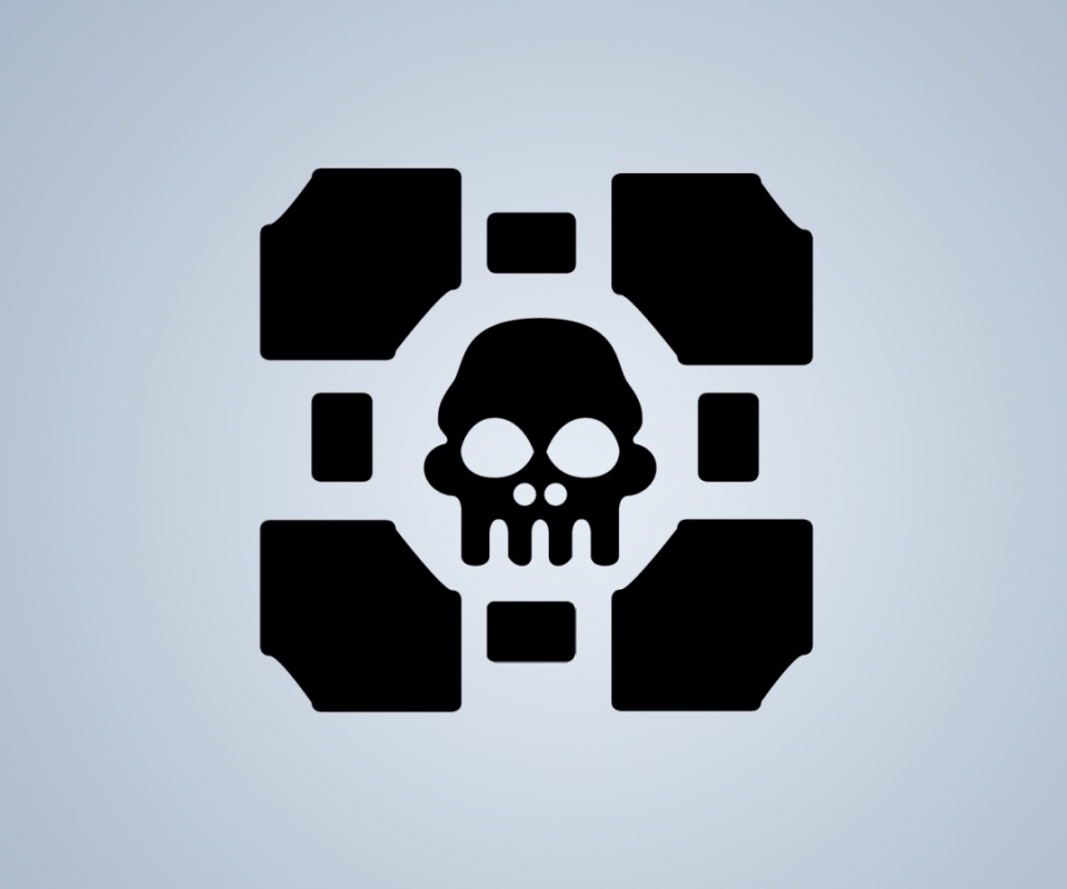 Куб с черепом обои