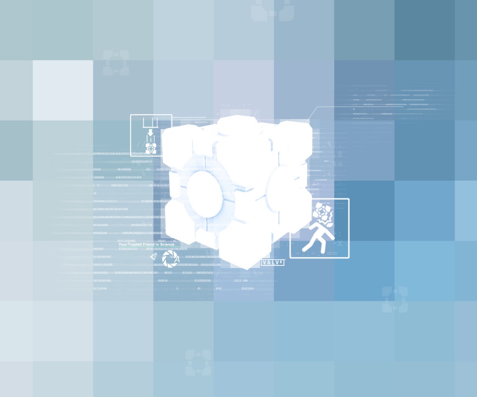 Высокотехнологичный куб из Портал обои