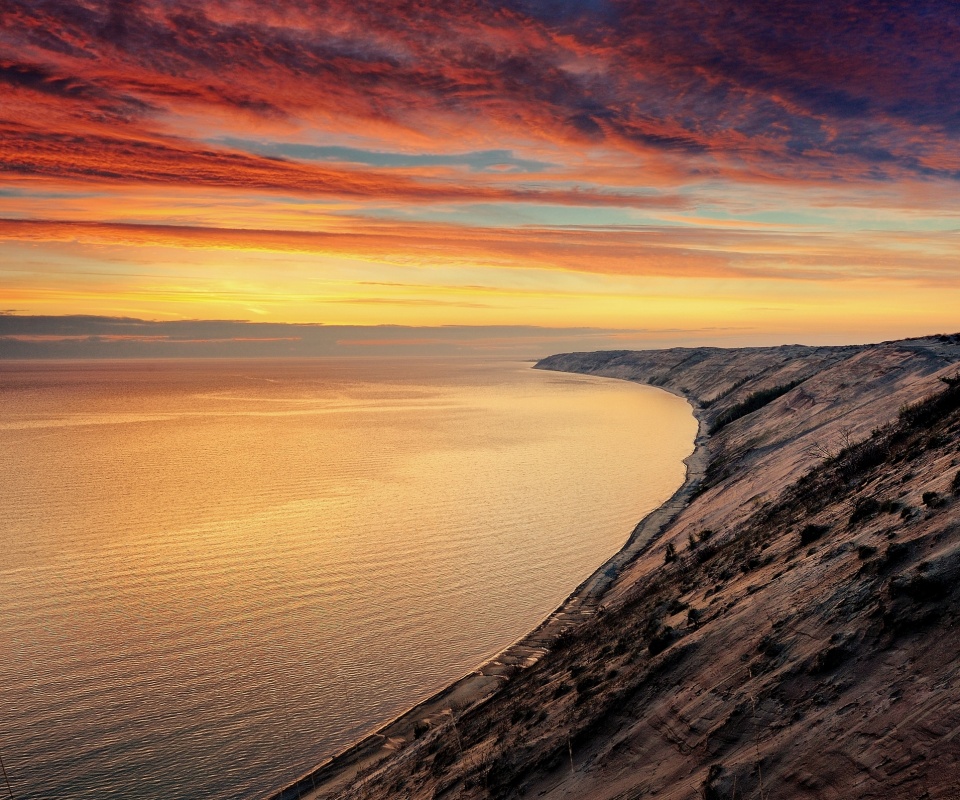 Море на закате обои