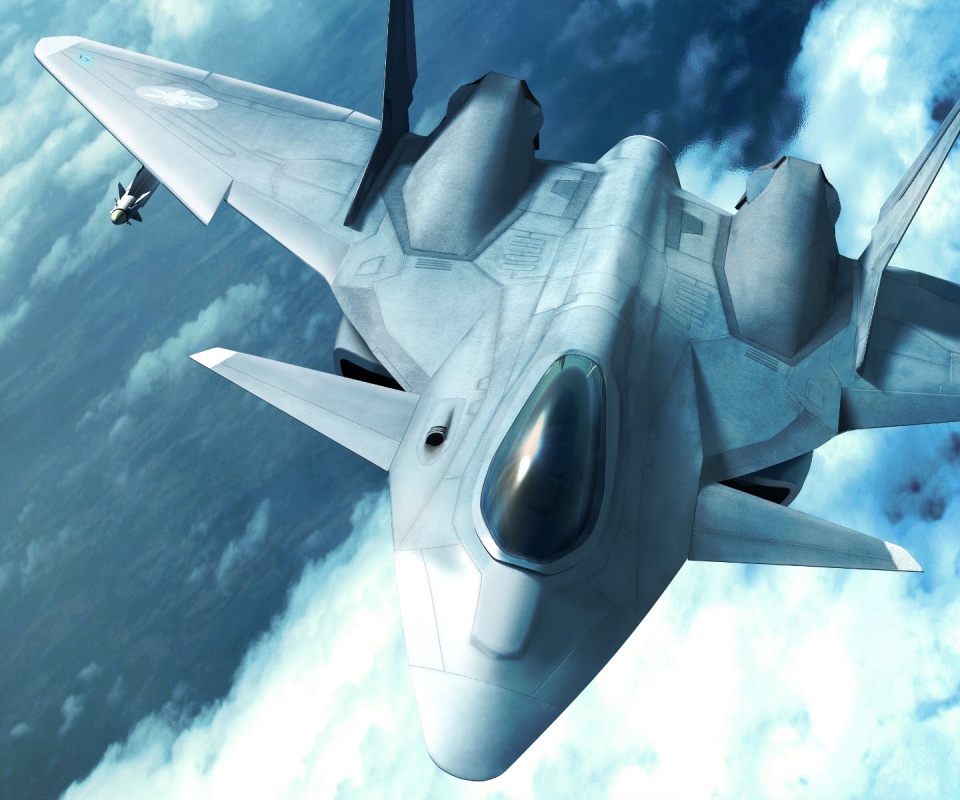 Нарисованный истребитель в полете обои