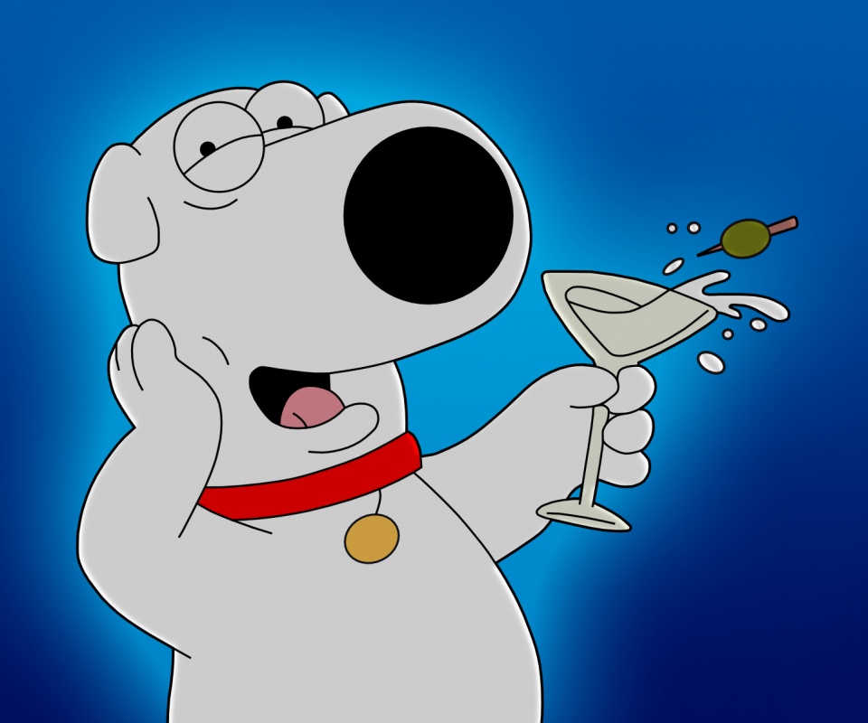 Браян с бокалом мартини обои