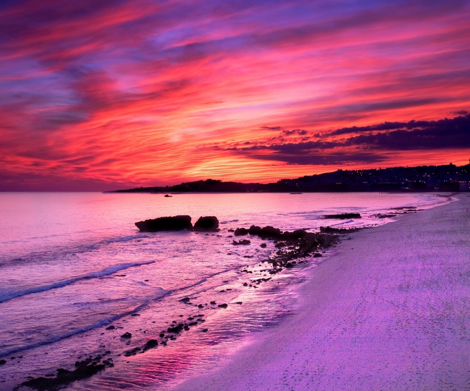 Бесподобный закат на море обои