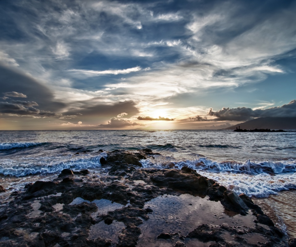 Закат на море обои