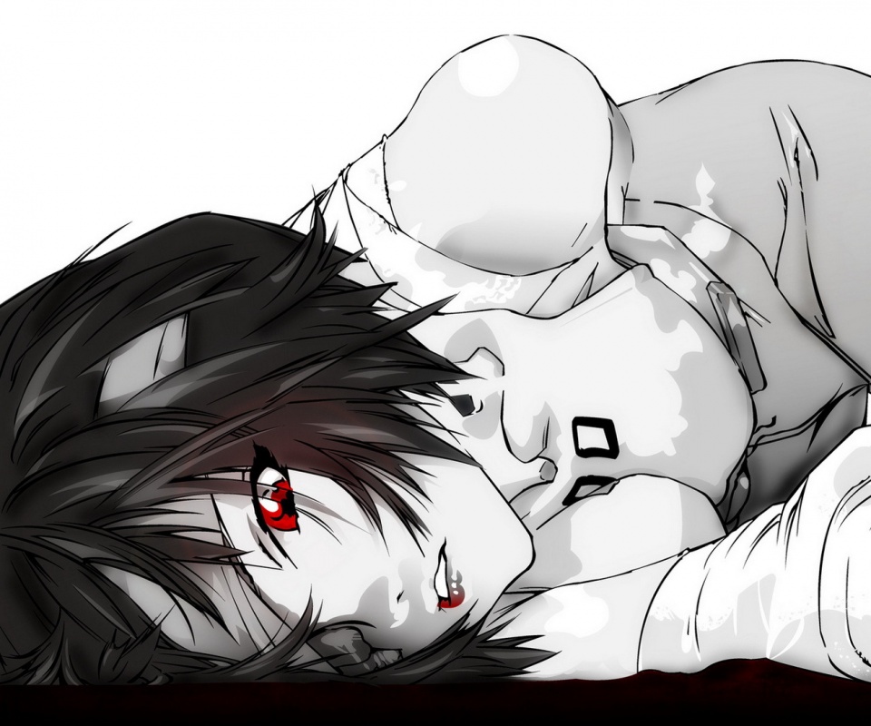 Девушка с красными глазами обои