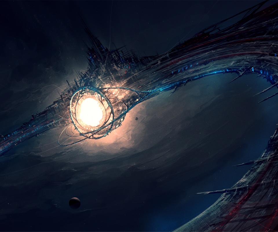 Зловещая космическая станция обои