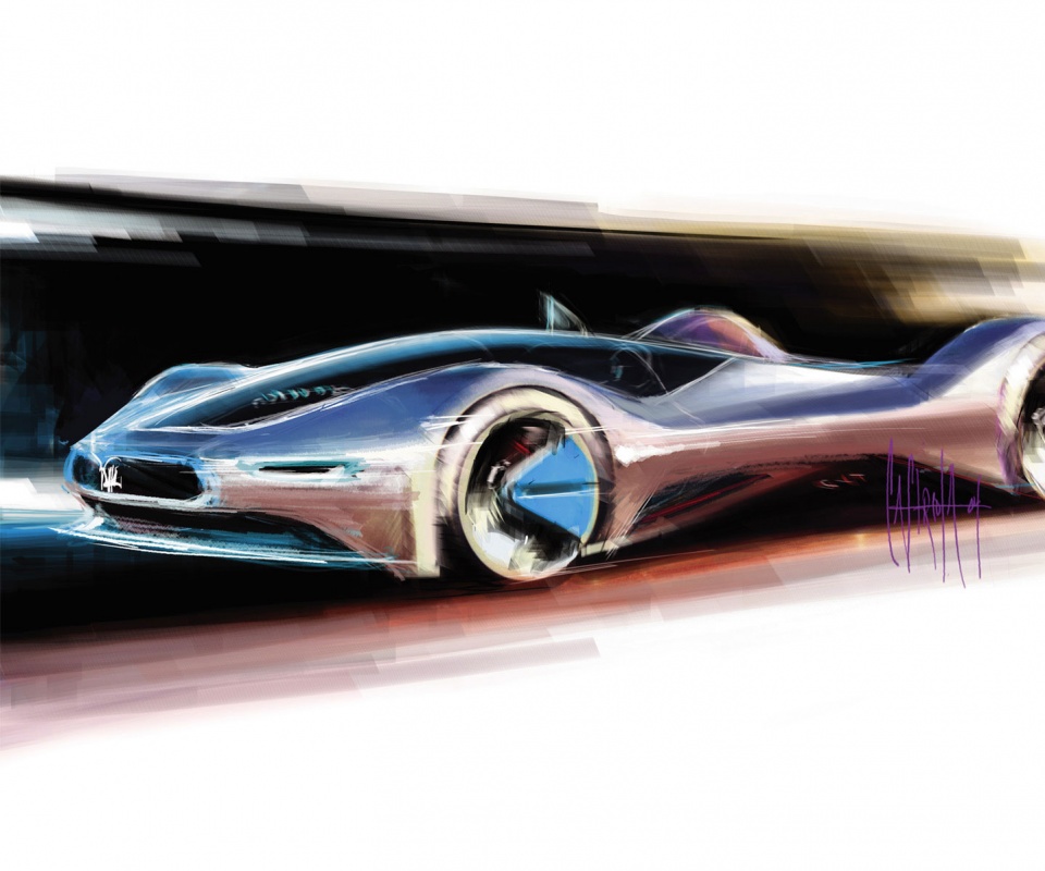 Эскиз Мазерати Birdcage обои