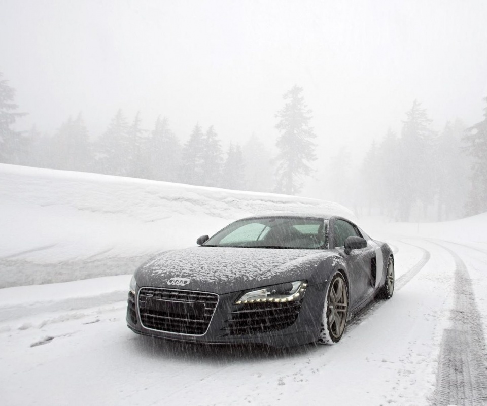 Audi R8 зимой обои