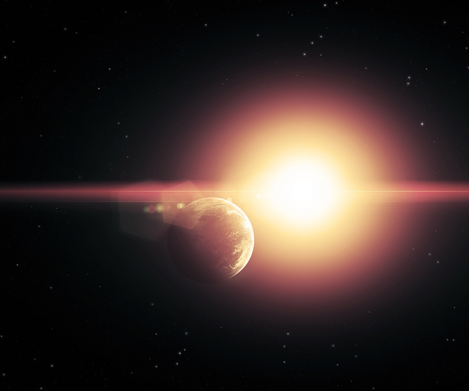 Планета на фоне звезды обои