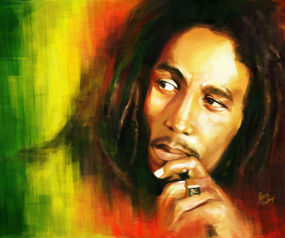 Портет Боба Марли обои