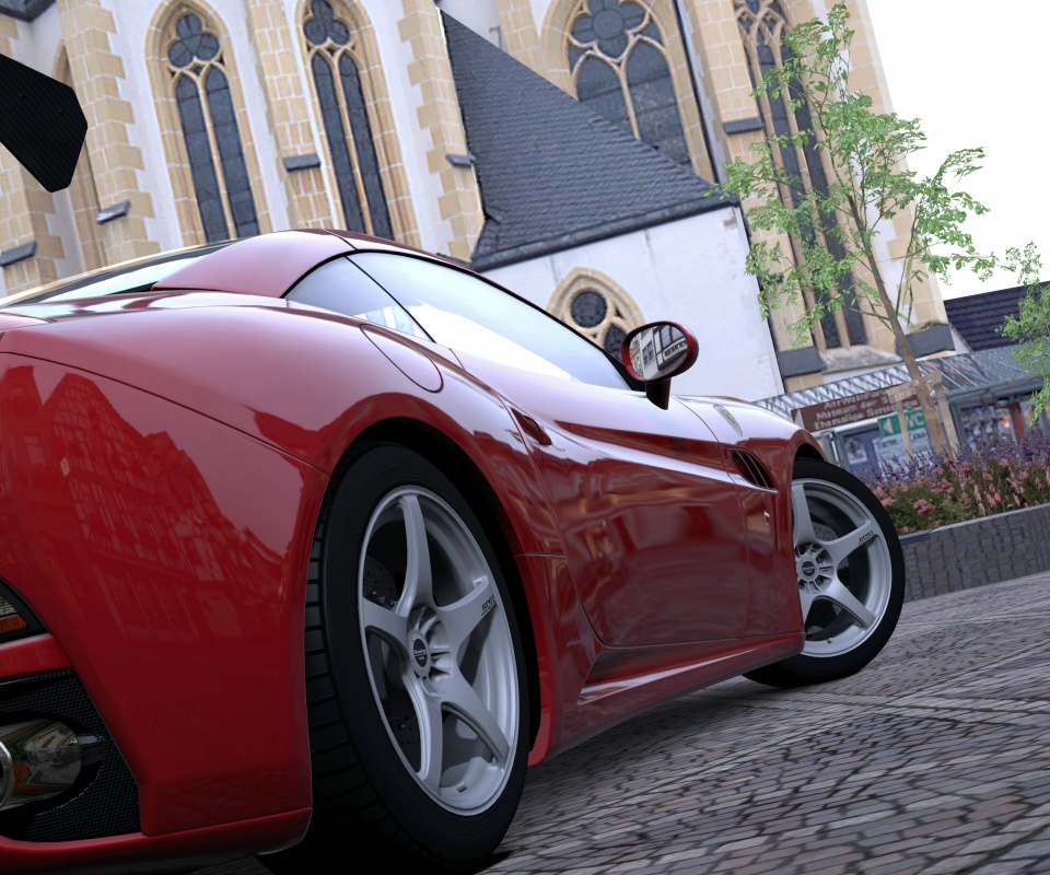 Ferrari на мостовой обои