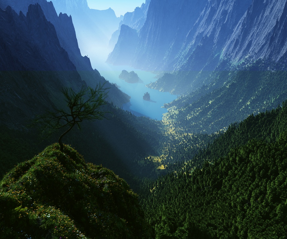 Озеро на перевале обои