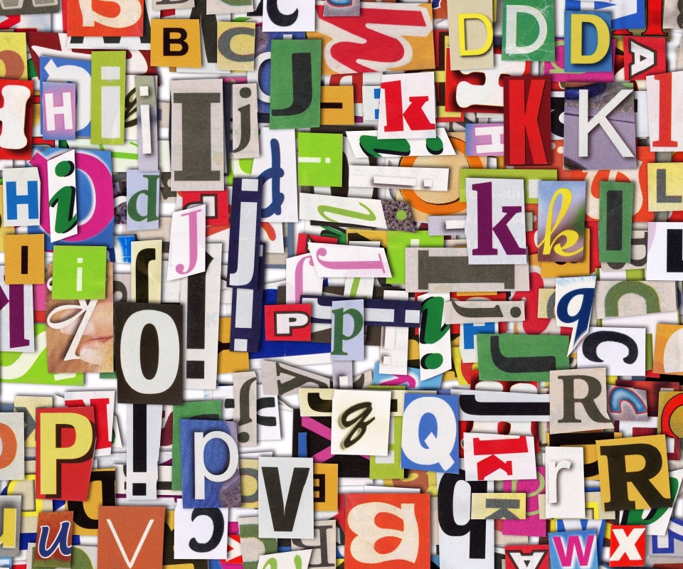 Буквы вырезанные из журналов обои