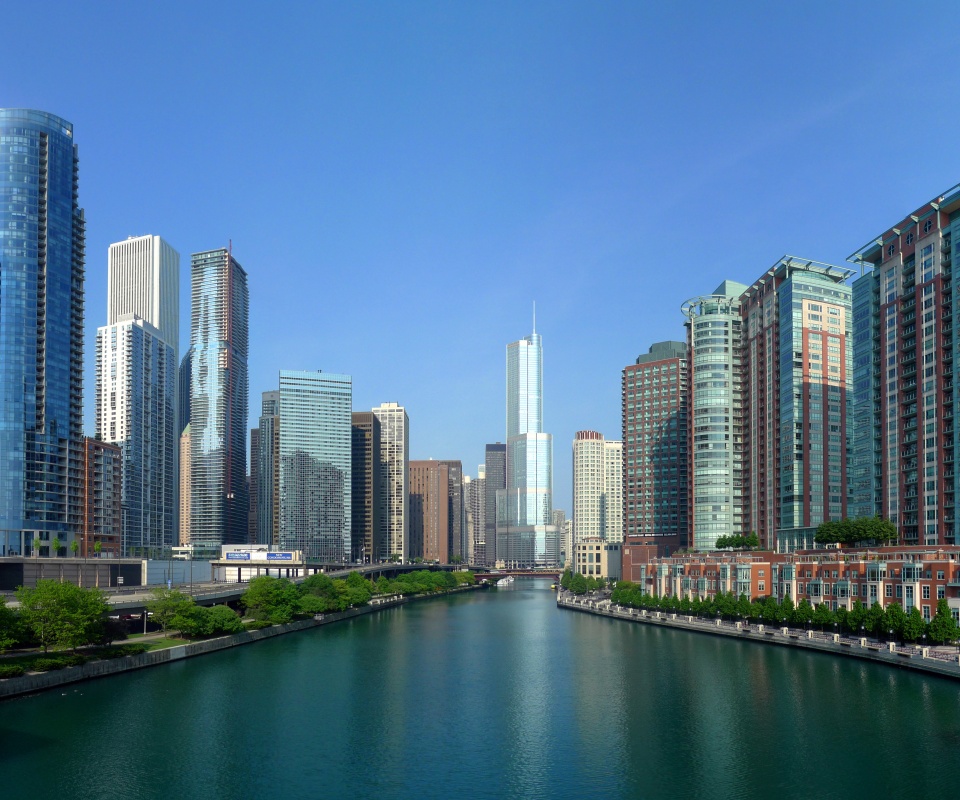 Вид на Чикаго обои