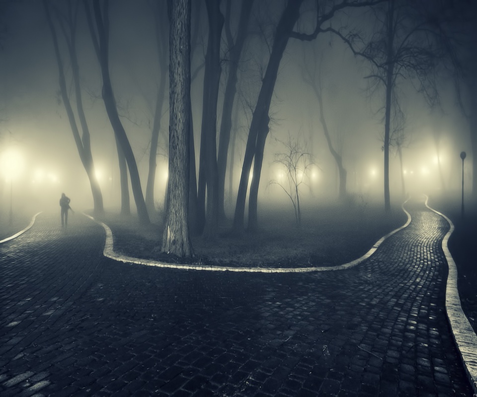 Пустынный лабиринт парковых дорожек обои