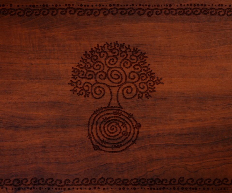 Выжженный рисунок дерева обои