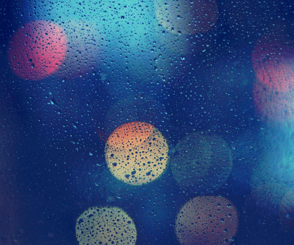 Блики за мокрым стеклом обои