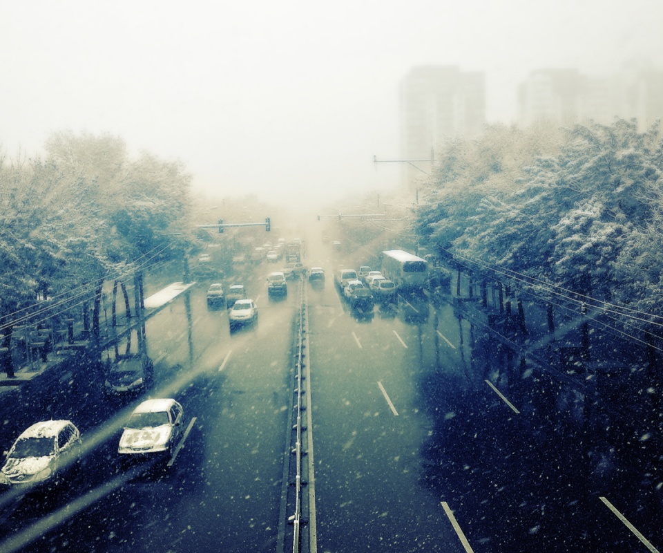 Снегопад в токио обои