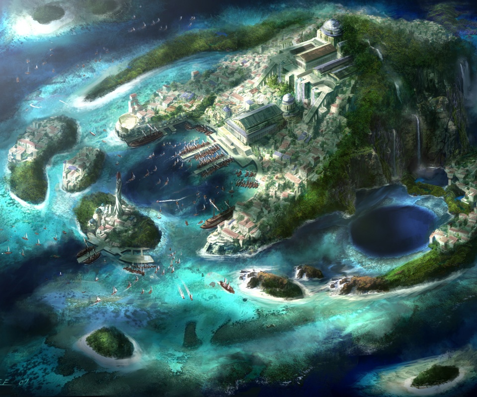 Город на острове обои