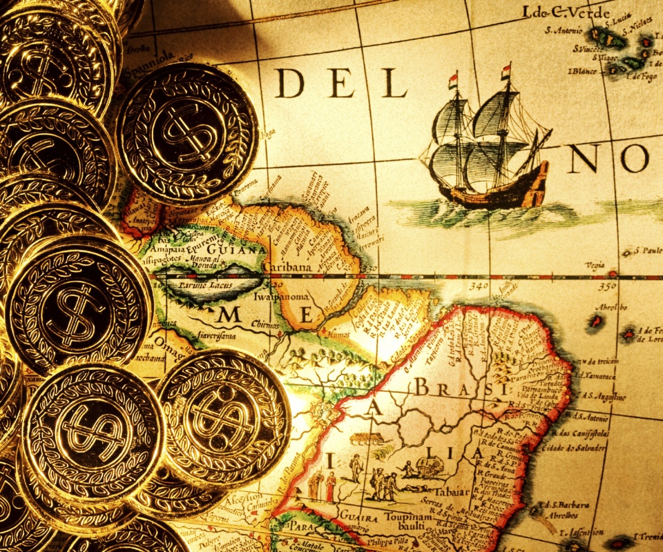 Деньги и карта сокровищ обои